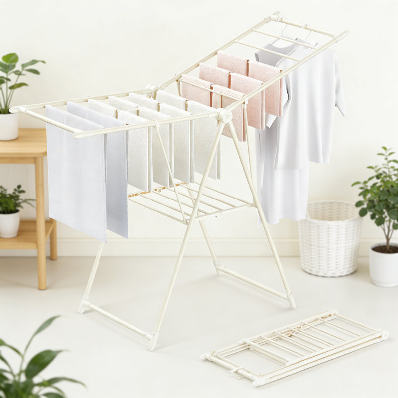 Metal Foldable Freestanding Drying Rack, White