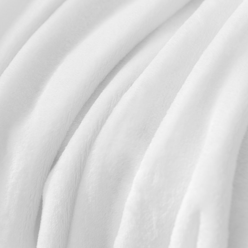 Jeté en molleton ultra doux, Blanc