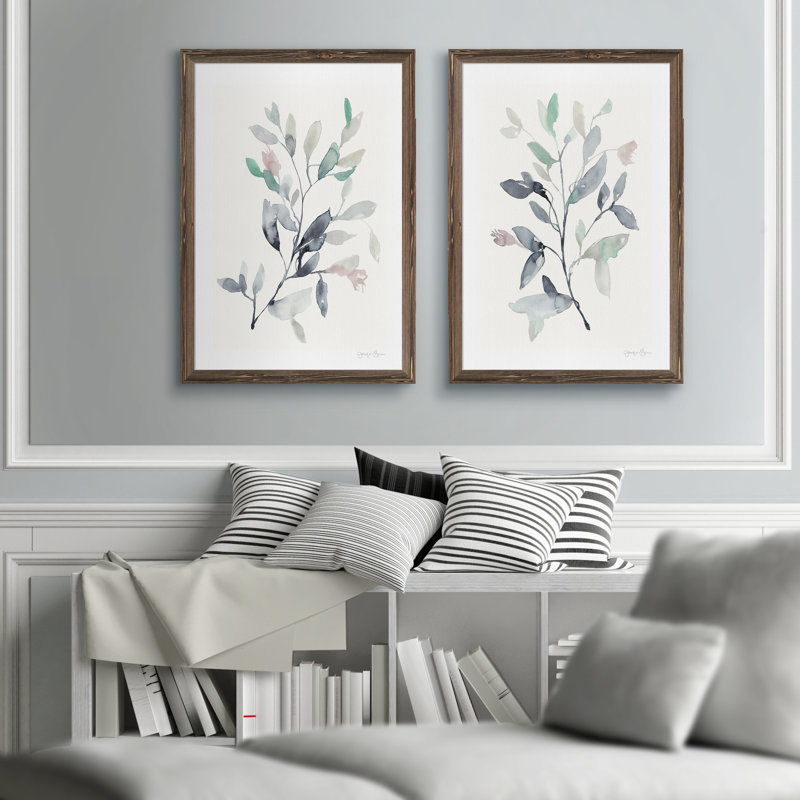 Water Branches I - ensemble de 2 reproductions, H 24 po x l 18 po , Toile encadrée, Érable