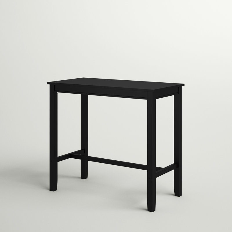 Bartonville Solid Wood Base Pub Table, 36" H x 47.25" L x 23.75" W, Black