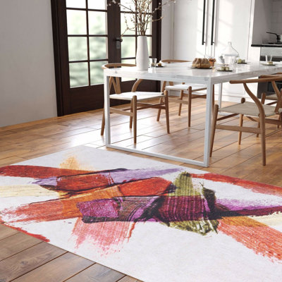 Tapis 100% polyester de qualité supérieure, 6,9 x 10,2 pi | 1850 g / m², hauteur de poils de 0,2 po | Polyester recyclé dessous | Lavable à la machine à 30 ° C | Conception douce, durable et écologique pour les espaces de vie modernes