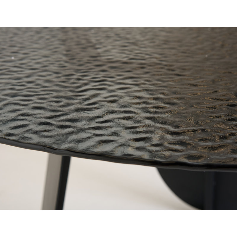 Maxine - Modern Hammered Glass Round Dining Table