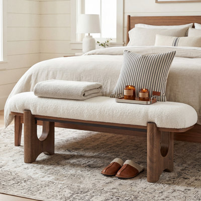 Modern Upholstered Bedroom Bench,64" End Of Bed Bench