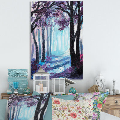 Forêt mauve mystique - Peinture