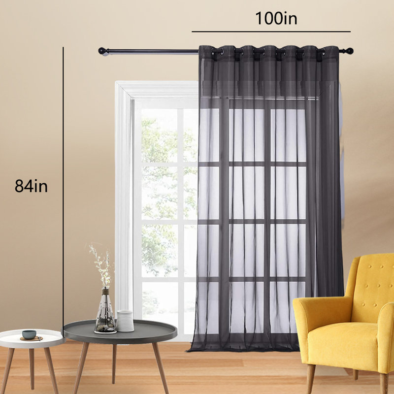 Barkhampstead Polyester Semi Sheer Curtain Single Panel, null, null