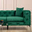 Modern 2-Seat Sofa, Green Polyester Fabric, 77.6 x 27.6 x 35.4 Inches | Beech Wood & Chipboard Frame, Chrome Metal Legs, Includes 2 Pillows, Removable Covers | Comfortable Seating with Fixed Back Cushion, Stylish Design-1945809978
