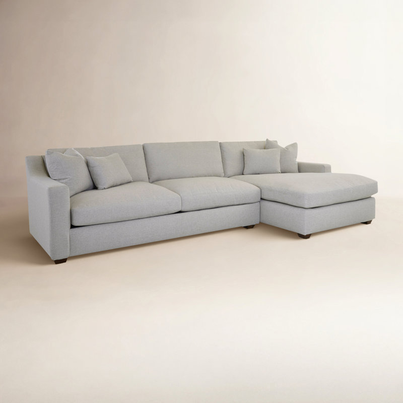 Rhodes 2 - Piece Upholstered Sectional, Right Hand Facing, Drusky Linen Sustain® Basketweave