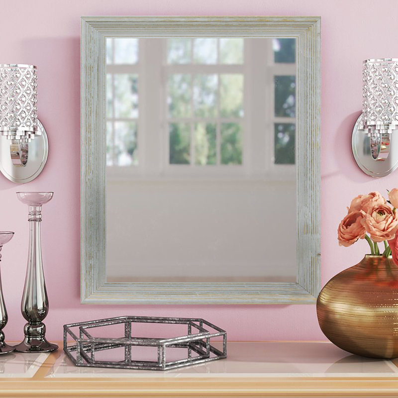 Uecker Solid Wood Flat Wall Mirror, 35" H x 29" W