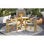 Ensemble de salle à manger extérieur 5 pièces en bois d'acacia avec 4 chaises demi-tonneau-1990741042