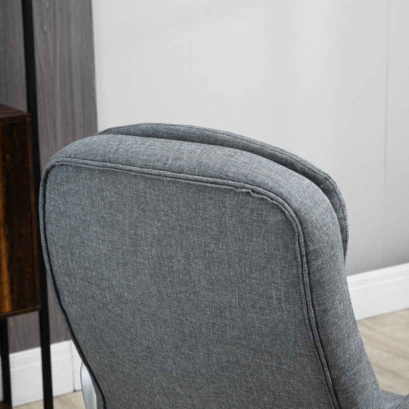 Grey Office Chair - Adjustable Height, Thick Padding Comfortable Computer With And Lumbar Relaxation In Seat Wide Relief Functionality Enhancement