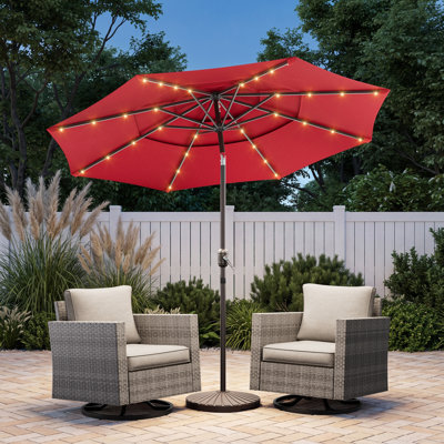 Parasol de marché extérieur à 3 niveaux à DEL 10 pi avec ventilation pour jardin, terrasse et piscine