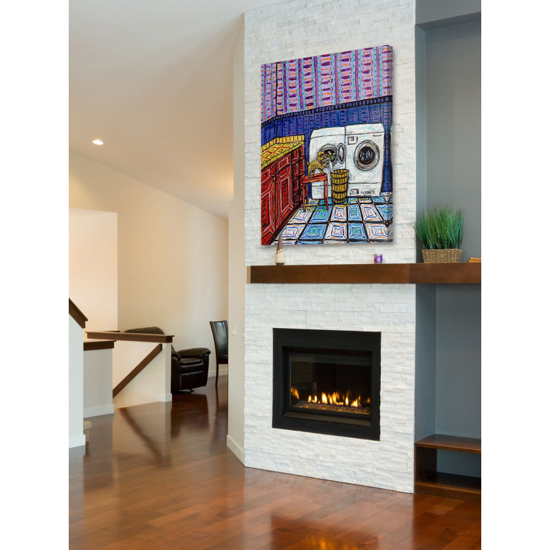 «Brussels Griffon Laundry» par Jay Schmetz, reproduction sur toile, H 45 po x l 30 po