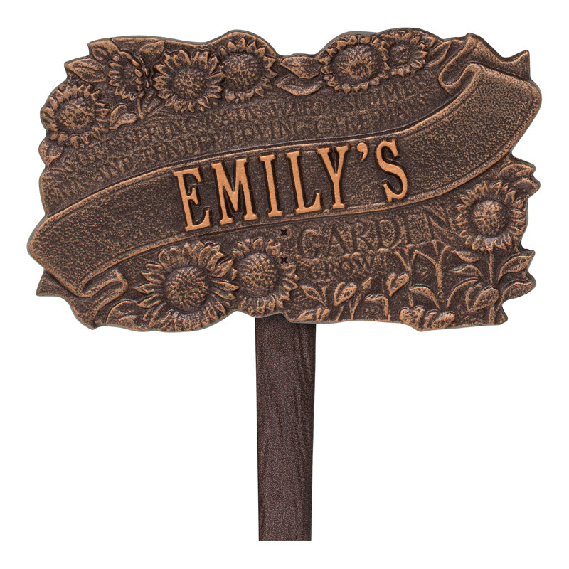 TLC Personalized Garden Sign, Antique Copper, Yes