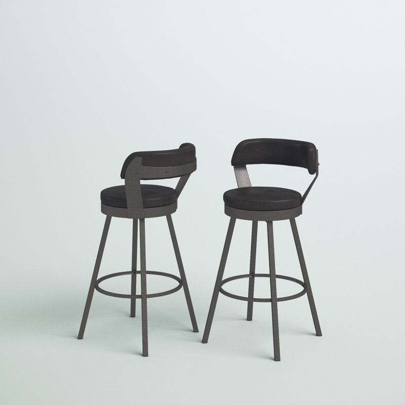 Tabouret de bar et de comptoir Berrin, Noir, Tabouret de bar (siège d'une hauteur de 30,3 po)