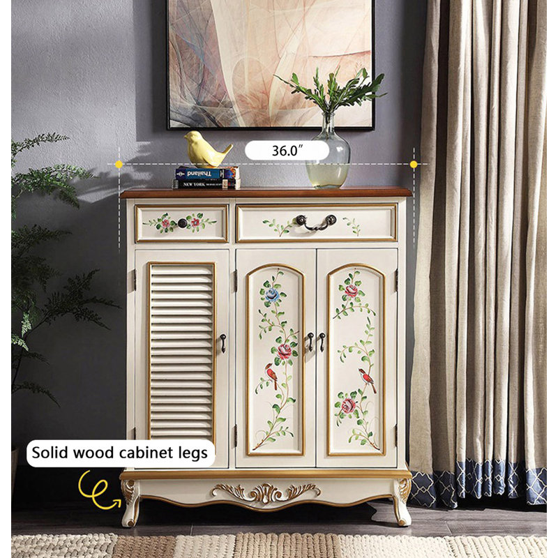 Armoire à chaussures en bois massif American Country Style