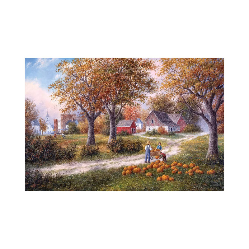 Pumpkin Harvest 1 Piece Wrapped Canvas Painting, 20.32 cm H x 30.48 cm W
