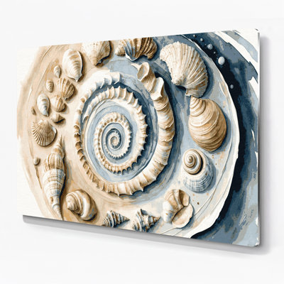 «Coastal Shell Layer Study», art mural en métal beige