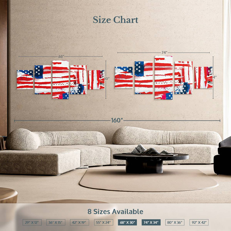 Abstract Flag, 36" H x 80" W