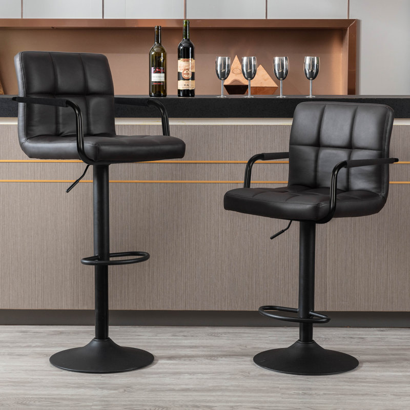 Tabouret de comptoir Mercedee, Noir