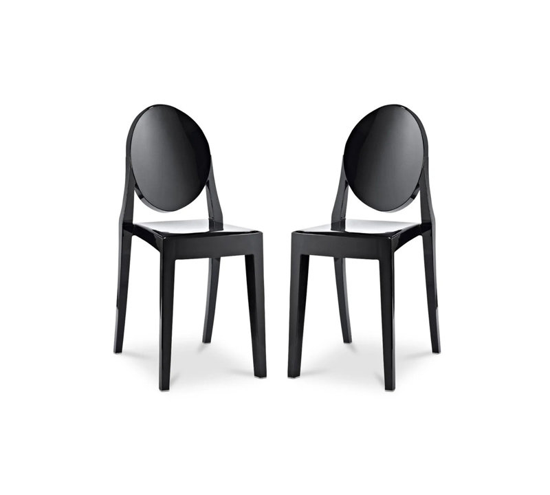 Chaises d'appoint de salle à manger Casper, Noir, 2