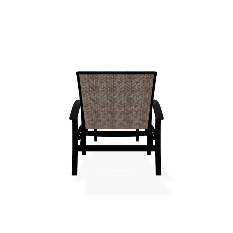 Askar Outdoor Rust-Resistant Metal Chaise Lounge, Classic Graphite P30, Red 1D Sunbrella®, Textured Black