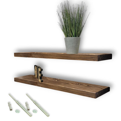 Asheboro 2 Piece Wood Floating Shelf