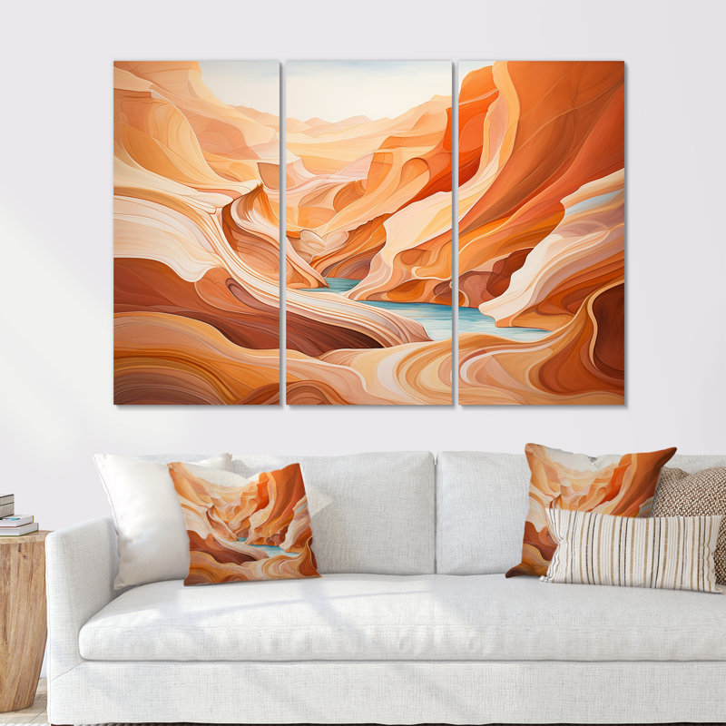 Canyon Antelope liquide Art IV - ensemble de reproduction d'art mural Canyon, Toile tendue, H 40 po x l 60 po x P 1 po