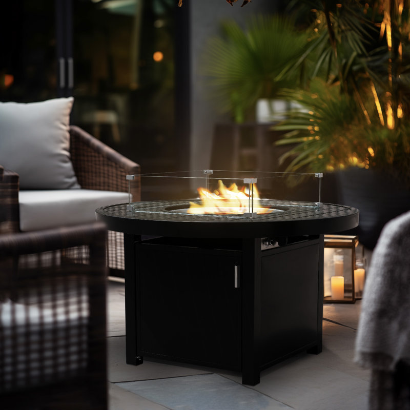 Foyer de table rond au propane / gaz naturel en aluminium Rebond