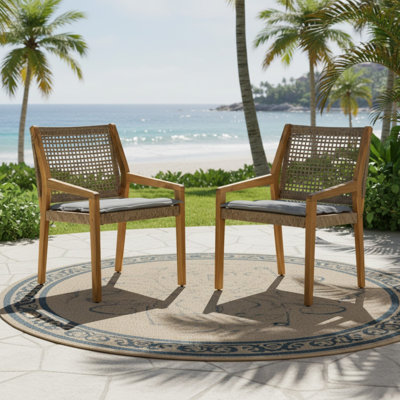 Ensemble de 2 chaises de salle à manger d'extérieur Modern