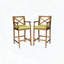Tabourets de bar en bois d'acacia avec dossier croisé - ensemble de 2 pour bar ou salle à manger d'extérieur-91938002-91938007