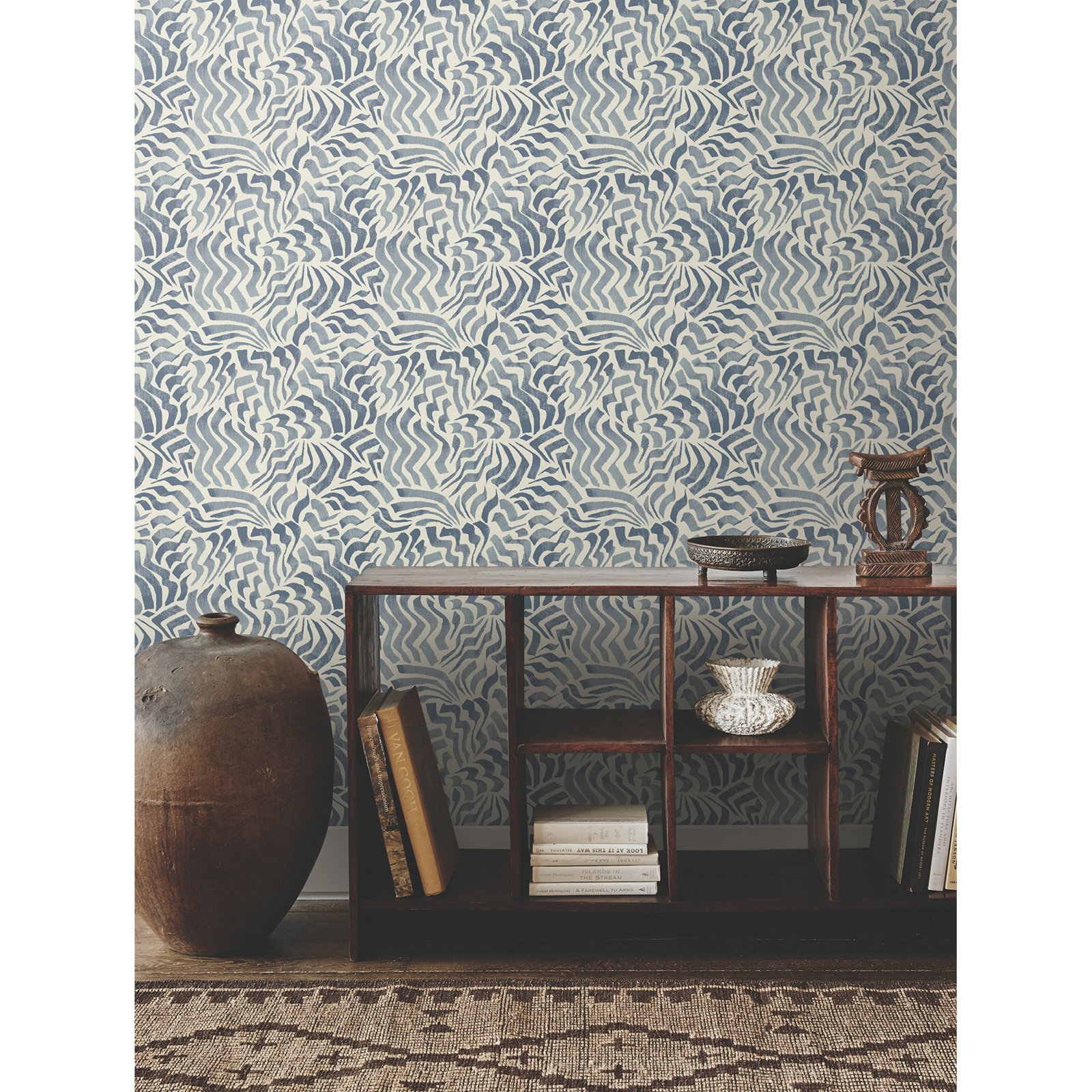 Zora Unpasted Abstract Wallpaper, Blue