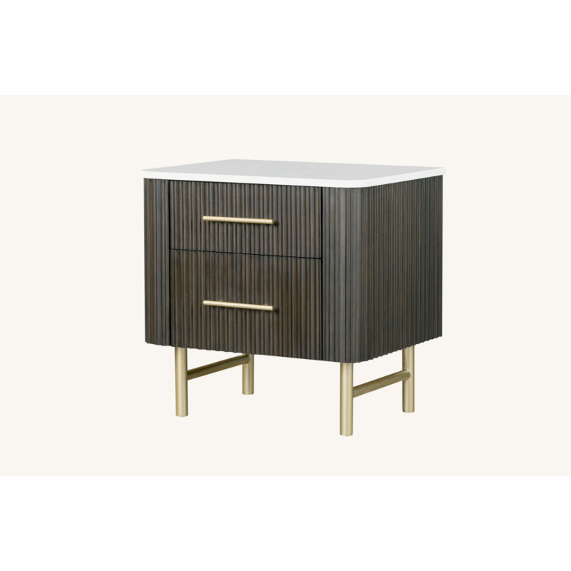 Clayten 2-Drawer Nightstand in Espresso