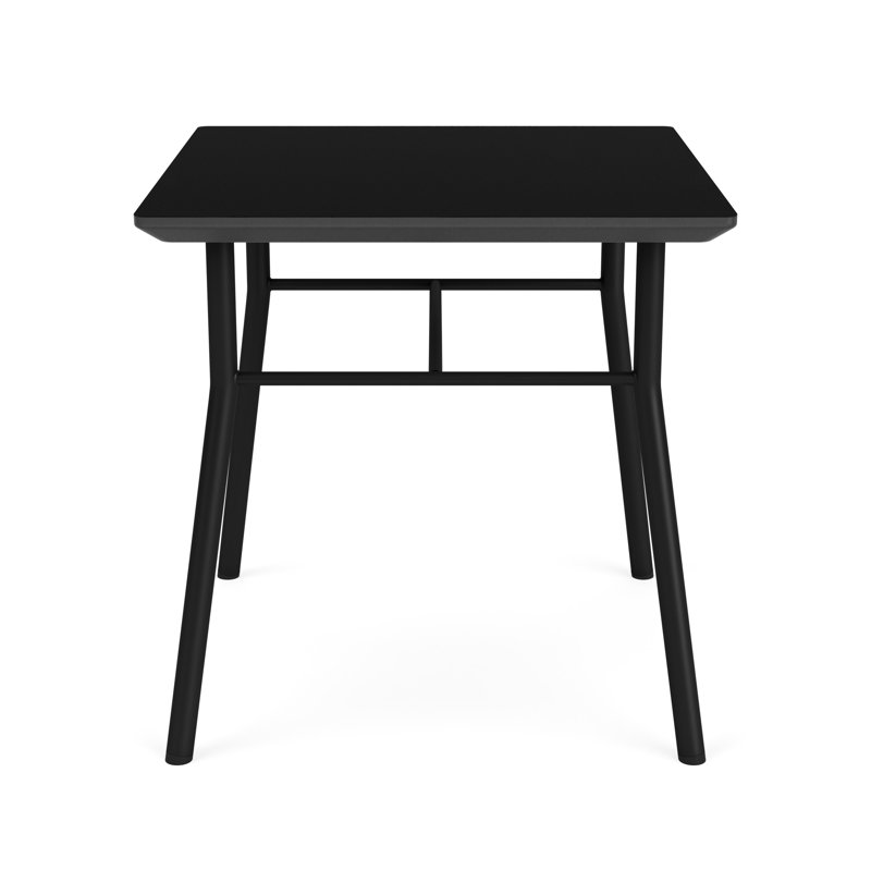 Chat Waiting Reception Square End Table, Midnight Black, Black