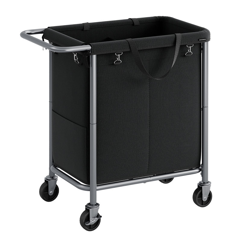 Rolling Laundry Hamper with Handles, Ink Black