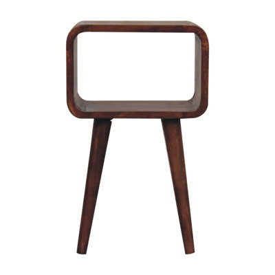 Artisan Furniture Solid Wood Mini Honey Caramel Curved Open Bedside