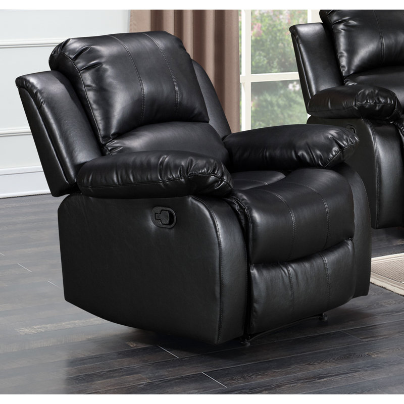 Kudret 98cm Wide Standard Recliner, Black
