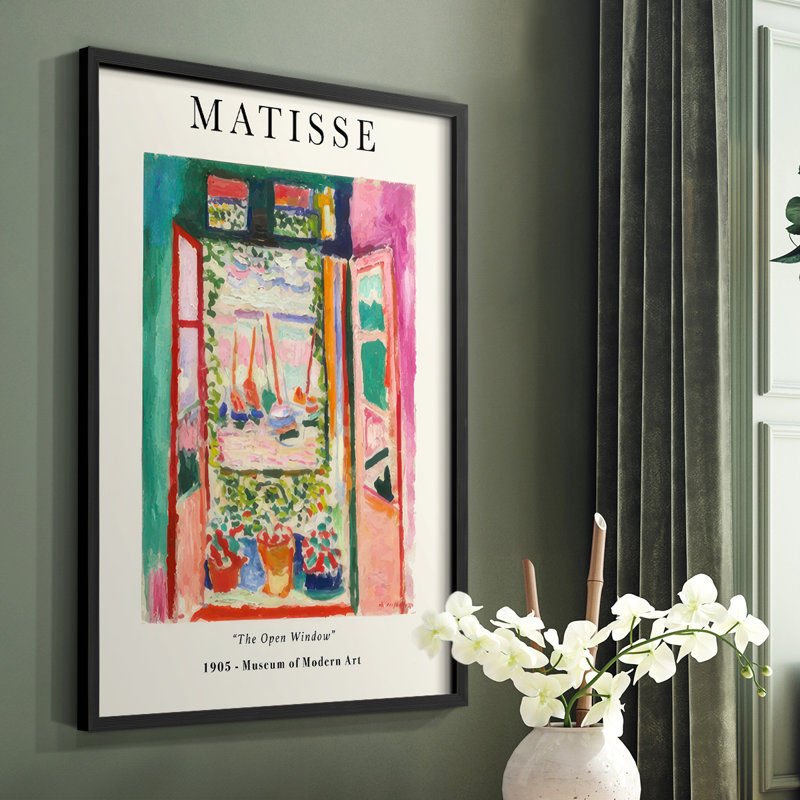 Matisse CL , reproduction encadrée - bois massif, H 28 po x l 22 po, Noir