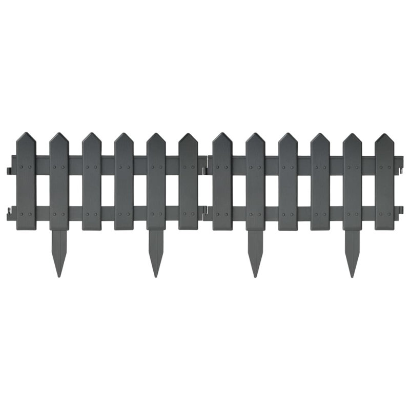 Bordures de jardin vidaXL 25 pièces anthracite 32,8 pi PP