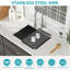 24 Inch Deep Single Bowl Undermount Laundry Sink With Soundproofing And Scratch-Resistant Stainless Steel Construction