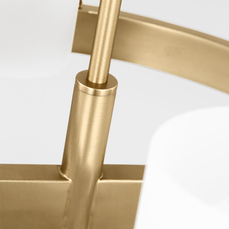 Grand lustre Rhode, H 8,5 po x l 23,5 po x P 23,5 po, Laiton satiné