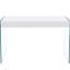 Table basse simple et chic avec éléments transparents en verre trempé blanc-257434445