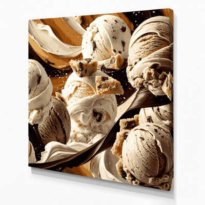 Desserts Cookie dough ice cream Beige Canvas Wall Art