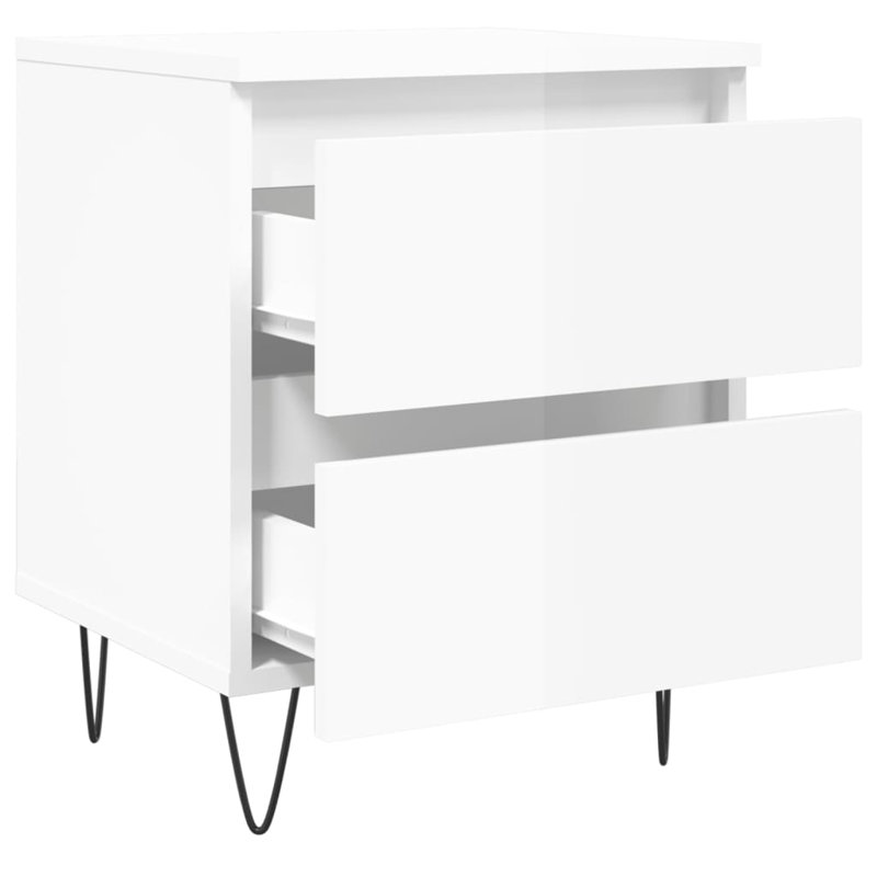 These bedside cabinets with an elegant design make a timeless addition to your interior decor., Concrete Grey, Set of 2