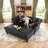 63" Chesterfield Sleeper Sofa with Button Tufting, Nailhead Trim, and Solid Wood Legs-123039681-123039682