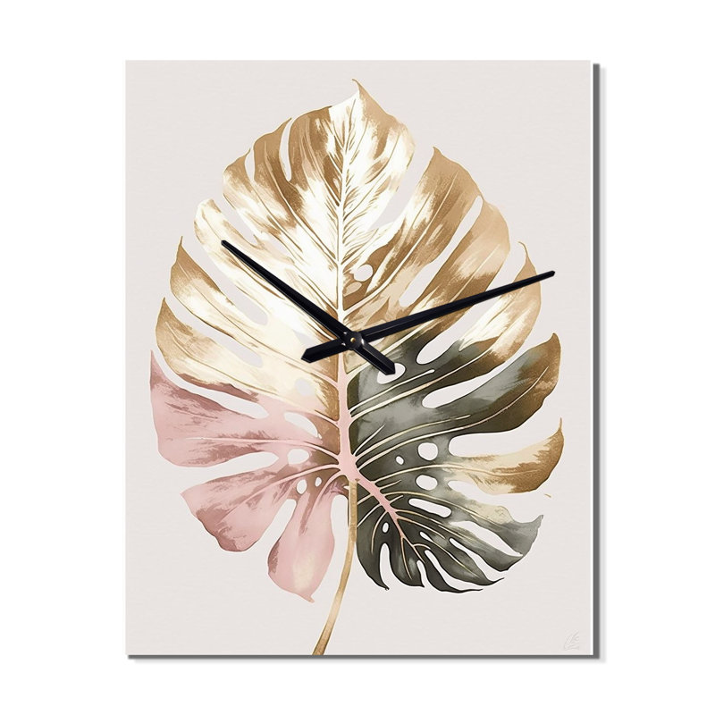 Horloge murale Philodendron Leaf II - Floral, H 32 po x l 24 po x P 1 po