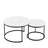 Set of 2 Round Nesting Coffee Tables, Rustic Brown Wood Grain Stacking Side End Tables with Matte Black Metal Frame, Industrial Nestable Accent Table for Living Room, Small Apartment & Condo-1548278806