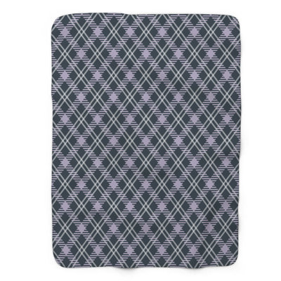Violet Plaid - 1 Piece Premium Sherpa Blanket 0101