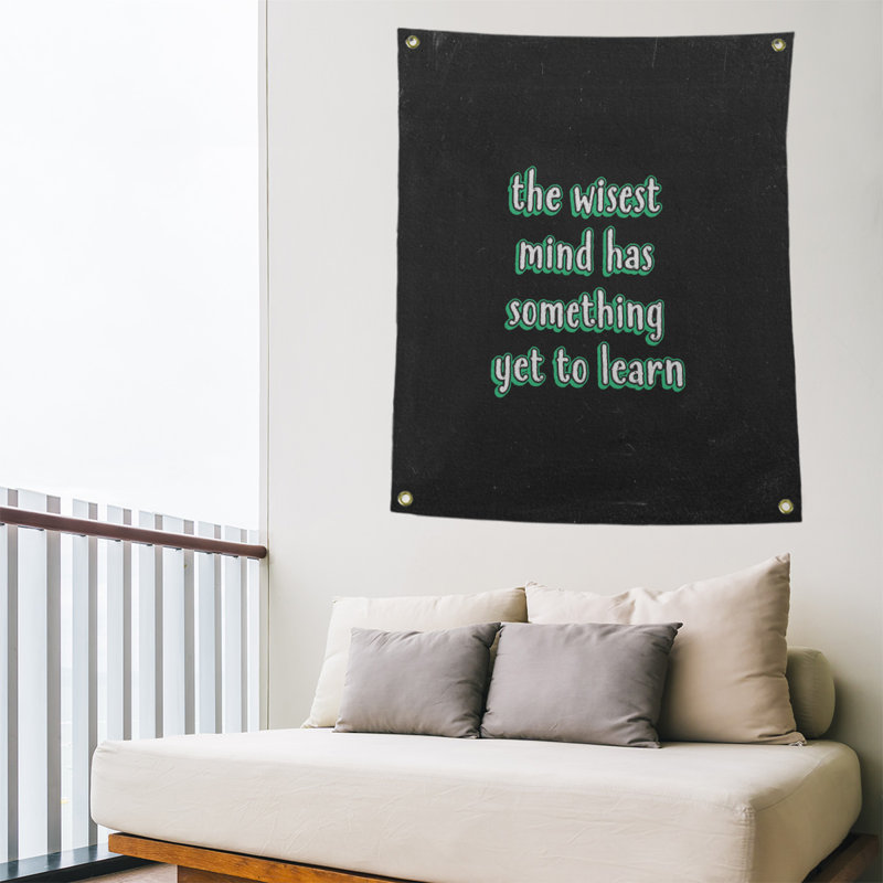 Tapisserie tableau noir en polyester quoted learning, H 80 po x l 59 po, Vert