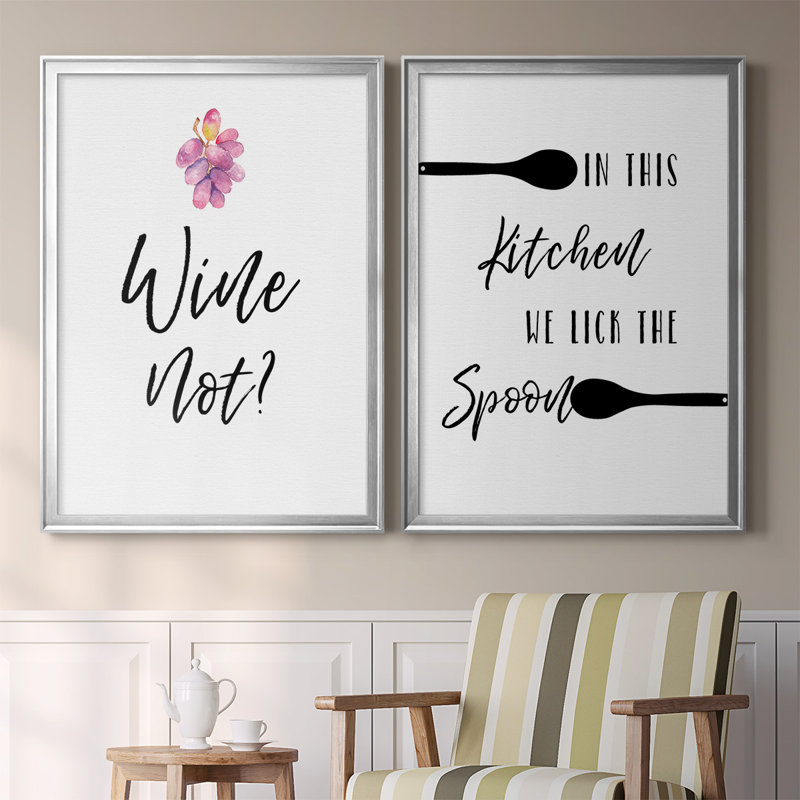 " Wine Not " 2 - Pieces, 30.5" H x 45" W x 1.25" D, Silver