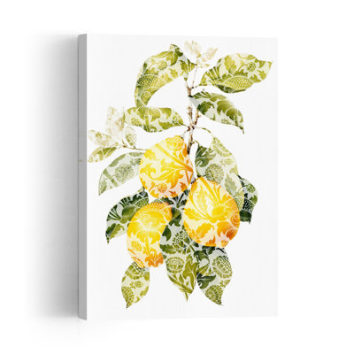 Motifs élégants de citrons - Affiche murale classique et vibrante représentant des fruits et la nature